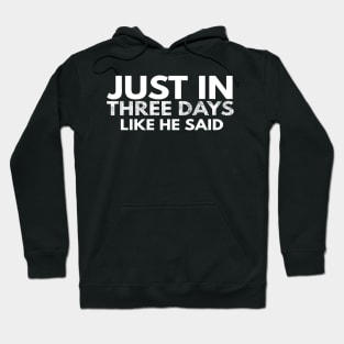 Just In Three Days Like He Said Easter Christian Hoodie